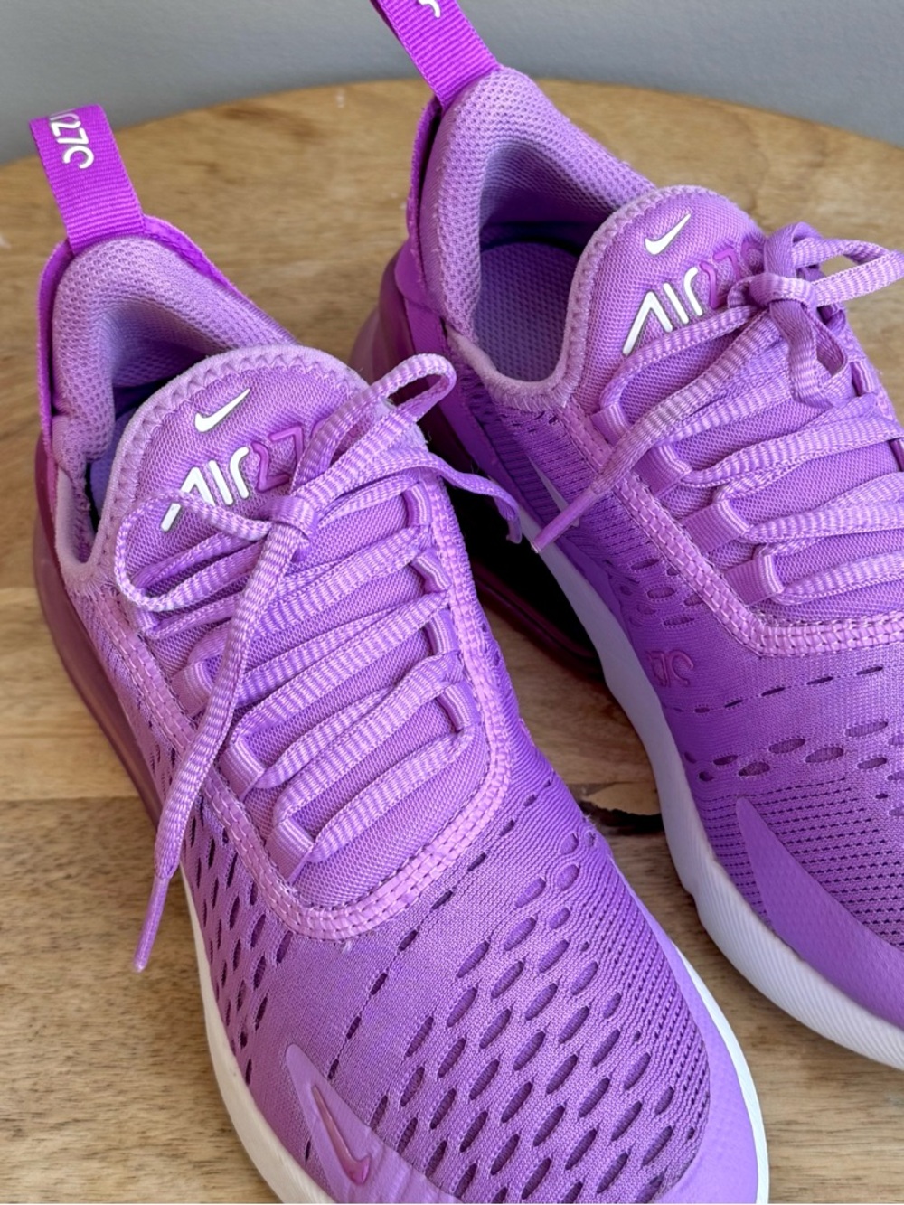 Nike Air Max 270 GS Shoes Rush Fuchsia White 943345 501 Size 4.5Y/6W - Picture 7 of 9